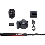 Canon EOS 250D DSLR Camera with 18-55mm Lens (Black) (3453C002) + Canon EOS Bag + Sandisk Ultra 64GB Card + Cleaning Set and More (International Model) (Renewed)