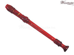 Woodnote Translucent Red Color 8 Holes Soprano Recorder Flute
