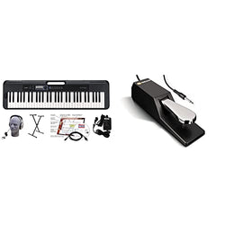 Casio CT-S300 61-Key Premium Keyboard Package & M-Audio SP 2 - Universal Sustain Pedal with Piano Style Action For MIDI Keyboards, Digital Pianos & More