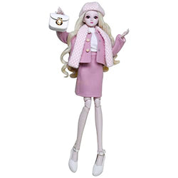 Proudoll 1/3 BJD Doll 60cm 24Inches Ball Jointed SD Dolls Move Joints Action Figures Fashion Girl Frances Beret Wig Scarf Jacket Pencil Skirt Long-Sleeve Shirt Handbag High Heel