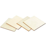 Unfinished Wood Cutout Pieces - 36-Pack Wooden Squares Cutout Tiles, Natural Rustic Craft Wood for Home Decoration, DIY Supplies, 4 x 4 inches