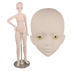 EVA BJD 1/3 BJD Doll 18 Jointed Doll 63cm 18.9" 24.8n for Collect DIY Dolls (Yellow Eyes)