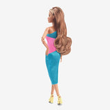 Barbie Looks Doll, Brunette, Color Block One-Shoulder Midi Dress, Style and Pose, Fashion Collectibles, Barbie Signature Looks