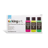 KINGART Studio Acrylic Craft Paint, Fluorescent 6 Piece