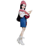 Proudoll 1/3 BJD Doll 60cm 24in SD Ball Jointed Dolls Fashion Girl Caroline Hat Wig Scraf Long-Sleeve Shirt Denim Skirt Crossbody Bag Boots
