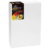 PHOENIX Linen Stretched Canvas for Painting - 18x24 Inch / 3 Pack - 13 Oz Primed 3/4 Inch Profile of Artists Professional Canvas for Oil & Acrylic Paint