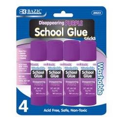 BAZIC 8g / 0.28 Oz. Small Washable Purple Glue Stick (4/Pack)