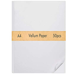 FEPITO 50 Sheets Vellum Paper 8.5 x 11 Inches Translucent Sketching and Tracing Paper Clear Paper for Sketching Tracing Drawing Animation