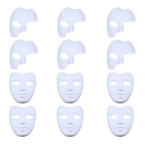 Coxeer White Masks, 12PCS DIY Unpainted Masquerade Masks Plain Half Face Masks (2 Kinds)