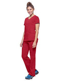 healing hands 2245 Women's Juliet V-Neck Scrub Top Red XL