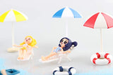 22 Pcs Miniature Blue Sand, Beach Recliner, Boat, Coconut Tree, Girls, Beach Umbrellas Beach Style Beach Set Decoration Set for Crafts, Fairy Garden and Dollhouse