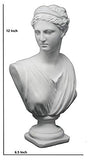 Good Buy Gifts Diana The Huntress Bust - Roman God Statue - 1Ft Height - White/Green Color (White)