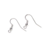 Fish Hook or French Hook Earring Wires (Sterling Silver Plated (Bright Silver), 1 inch, 12 pcs/pkg)