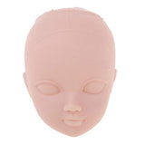 ZHONGJIUYUAN 10pcs Soft Plastic Toy Practice Makeup Doll Head 1/6 White Double-fold Eyelid DIY Heads for BJD Make Up