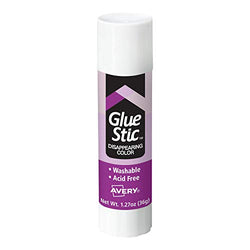 AVERY Glue Stick Disappearing Purple Color, Washable, Nontoxic, 1.27 oz. Permanent Glue Stic, 12pk (00226)