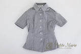 Petite Marie Japan for 1/3 Doll 23 inch 60cm DD (Dollfie Dream) DDS SD BJD Shirt with Shoulder Epaulets Short Sleeve (Gray) [No.0093] Clothes Only not Include Doll