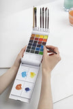 Professional Watercolor Paint Set Art-Nomad - 24 Highly Pigmented Korean Water Colors, 6 Synthetic Brushes, HB Pencil, Portable Palette for Artists, Travel Watercolor Kit for Adults - by ZenART