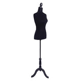 Women Mannequin, Half-Length Foam & Brushed Fabric Female Dress Form Mannequin Body with Black Tripod Stand for Clothing Display