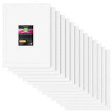 Arteza 12x16" White Blank Canvas Panels Boards, Bulk Pack of 14, Primed, 100% Cotton for Acrylic