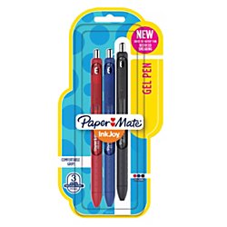 Paper Mate(R) InkJoy(TM) Retractable Gel Pens, Medium Point, 0.7 mm, Black Barrels, Assorted Ink