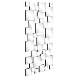 Empire Art Direct Elegant Cluster Wall, 0.25"-Beveled Squares Modern Mirror for Bathroom,Vanity,Bedroom,Ready to Hang, 24" x 48", Clear