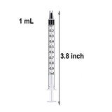 60pcs 1ml 1cc Pipette Syringe with Luer Slip Tip, No Needle, Non Sterile, Pipette for Measuring or Transfering Tiny Amount of Liquids (Without Cap)