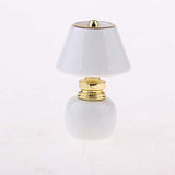 1:12 Scale Dollhouse Porcelain Desk Lamp with Lampshade, Doll House Furnishings Toy - B, as described