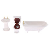 freneci 3 Pieces Dollhouse Bathroom Furniture Miniatures Accessories White Porcelain