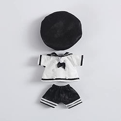 XiDonDon Doll Clothes School Navy Uniform Suit=Shirt+Pant+Hat for Ob11,GSC,Molly,1/12 BJD Doll Toys Accessories (Black)