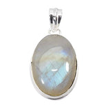 Sitara Collections SC10521 Sterling Silver Pendant Necklace, Rainbow Moonstone