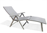 Kozyard Cozy Aluminum Beach Yard Pool Folding Reclining Adjustable Chaise Lounge Chair (Gray,1 Pack)