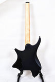 Grote Headless Electric Guitar Veneer Burl Wood Top Gloss Finish (Black)