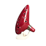 RUOSWTE 12 Hole Alto C Ocarina, With Score And Lanyard, Wind Instrument, Holiday Gift (Red)