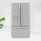 GOTOTOP 1:12 Wooden Refrigerator Model for Dollhouse Miniature Furniture Mini Kitchen Accessories Toys Life Scene Ornament Birthday Christmas Kids Gift(Grey)