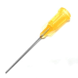 23 Ga 1 Inch Blunt Tip Dispensing Needle with Luer Lock, Precision Applicator (Orange,50 PCS)