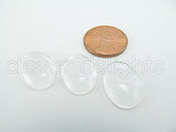 50 CleverDelights Glass Oval Cabochons - 13x18mm - Clear Magnifying Cabs - For Cameo Pendants,