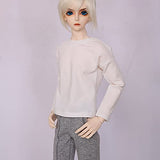 MEShape 2pcs Set Boy Doll Clothes White Long-Sleeved Top + Gray Casual Pants for 1/3 BJD/SD Doll (Not Suitable for Humans)