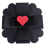 Creative Explosion Gift Box, DIY - Love Memory, Scrapbook, Photo Album Box, as Birthday Gift, Anniversary Gifts, Wedding or Valentine's Day Surprise Box (Black)
