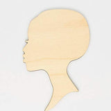 Small to Large Select your Size African Woman Women Face with Lashes Silhouette Head Unfinished Wood Laser Cut Cutout Shape DIY Crafts Door Wall Hanger