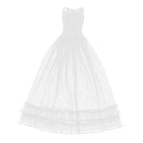 CUTICATE 1/3 Dolls Lace Tulle Sleeveless Princess Doll Dress, for BJD Doll Wedding Party Outfits, 60cm Girl Doll Formal Dress - White