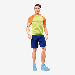 Ken Doll, Barbie Looks, Brown Hair with Beard, Color Block Tee & Blue Shorts, Light Blue Sneakers, Style and Pose, Fashion Collectibles