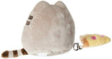 GUND Pusheen with Pizza and Bonus Clip Plush Stuffed Animal Cat, Gray, 6"