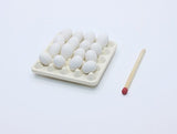 ChangThai Design Mini Egg Set in Tray White Dollhouse Miniature Handmade Food Supply