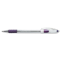 Pentel BK90V R.S.V.P. Stick Ballpoint Pen.7mm, Trans Barrel, Violet Ink, Dozen