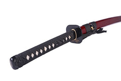 siwode Full Tang Sharp Sword, Iron Tsuba ，Handmade Japanese Ninja Samurai Katana (High Carbon Steel