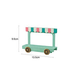 Miniature Ice Cream Van, Miniature Ice Cream Van Little Decorative Wooden Ice Cream Cart Model Toy Miniature Scene Prop for Gifts - S