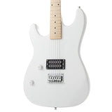 Davison 39" Full Size Electric Guitar in White - Left Handed Beginner Kit with Gig Bag and Accessories