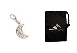Darice Jewelry Making Charms Statement Lobster Claw Rhinestone Moon Silver (3 Pack) 1999-7358