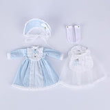 New 1/6BJD Doll Clothes Lolita Lace Dress Headwear Socks Set 30cm Doll Clothes BJD SD YOSD Doll Accessories (Blue)