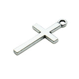 HUELE 100 PCS Silver Tone Small Cross Pendant Beads Charms